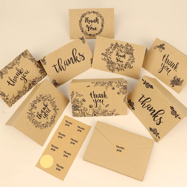 Party88 8/16/24 PCS Thank You Cards with Brown Kraft Envelopes and ...