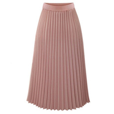 pink, Waist, elastic waist, pleated dress