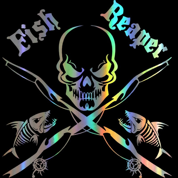 Bass Fish Grim Reaper Fishing Boat Car Truck Window Vinyl