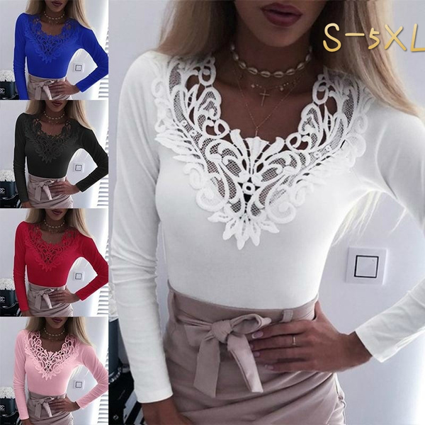 Empalme De Encaje De Color Sólido Casual De Moda Para Mujer Empalme De Encaje De Color Sólido Casual De Moda Para Mujer