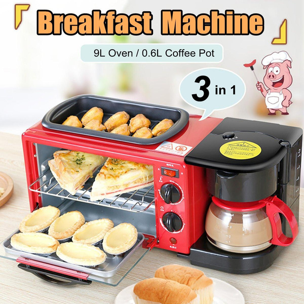 3-in-1 Multifunction Breakfast Machine Coffee Pot Frying Pan Oven