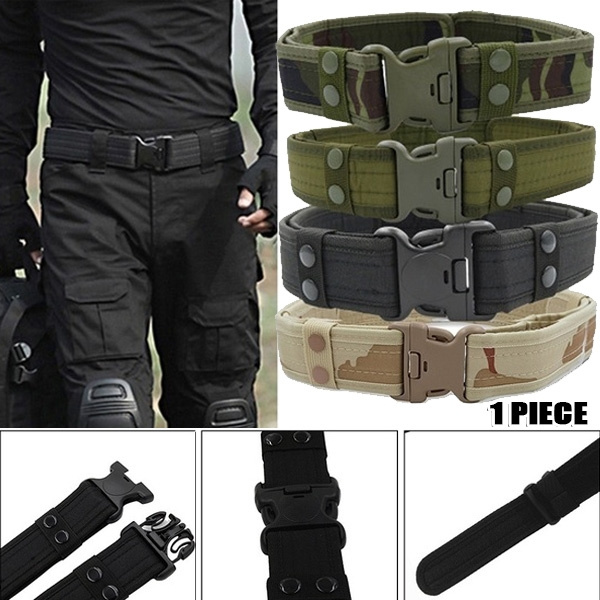 Mujeres Hombres Moda De Lona Militar Con Cinturones Hebilla Cinturón Cintura larga 120cm 1PC