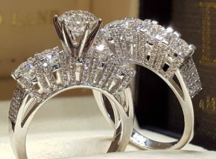 Sterling, Engagement Wedding Ring Set, wedding ring, 925 silver rings