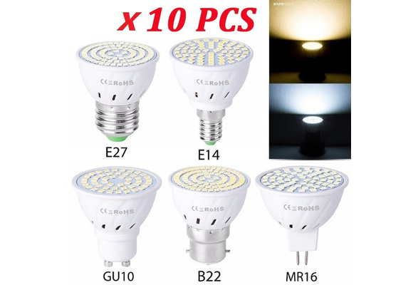 10 Pack GU10 MR16 E27 E14 B22 220V Bombillas Lampada Spotlight LED Bulb SMD 2835 Spot Light Energy |