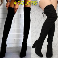 thigh high pull on boots