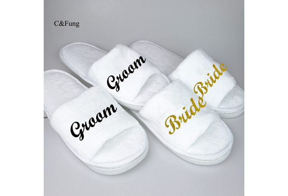 Bride groom cheap flip flops