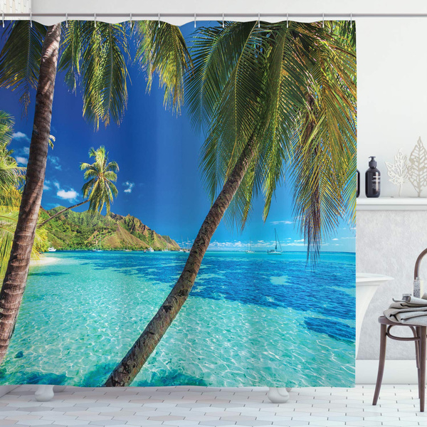 Ocean Shower Curtain Image Of A, Fabric Beach Themed Shower Curtain