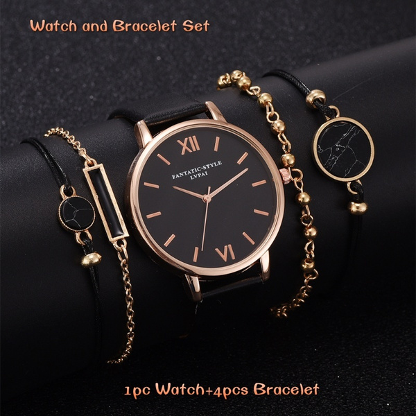 Ladies silver watch and bracelet outlet set