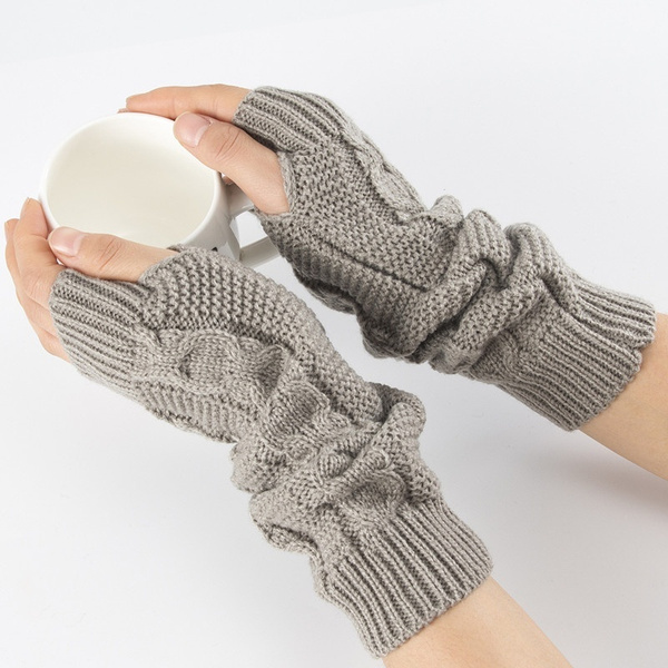 Guantes Sin Dedos De Invierno Para Mujer Calentador De Brazo Guantes Sin Dedos De Invierno Para Mujer Calentador De Brazo