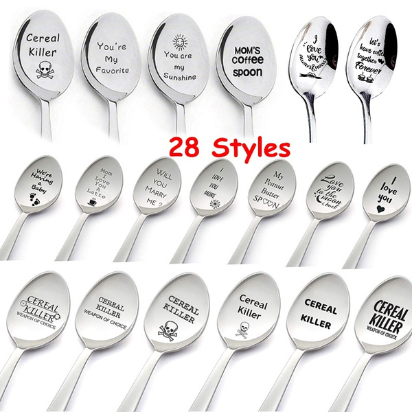 Cereal Killer Spoon Long Handle Spoons Flatware Drinking Tools Gadget Uij 