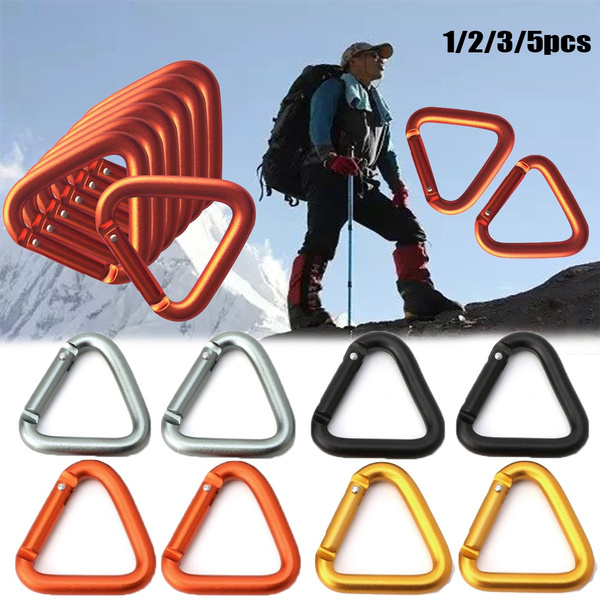 Hiking Keychain Snap Clip Kettle Buckles Water Bottle Hook Triangle Carabiner 