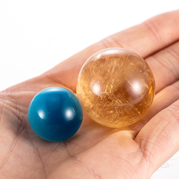 Big Blue Cat's-eye Opal Natural Quartz Crystal Healing Stone Ball Sphere Decor 