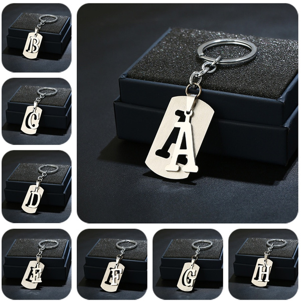 V E Alphabet Letter S Metal Silver Key Ring for Men and Women Key