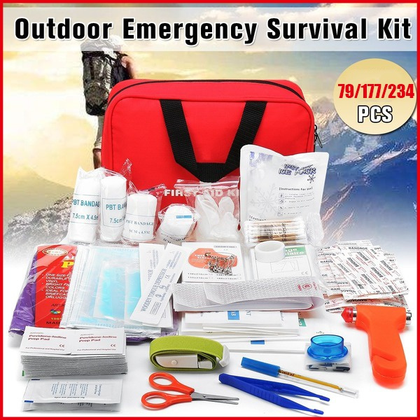 79/177/234Pcs Set First Aid Kit Emergency Survival Medical Bag Camping Gear  Home Outdoor Travel Office Car Boat