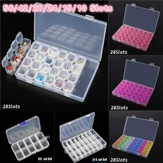 56/42/28/24/15/10 Slots Diamond Embroidery Diamond Painting Tool Transparent Plastic Storage Box Jewelry Drill Gift Box