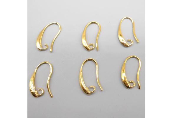 10PCS DIY Jewelry Findings GOLD Earring Pinch Hooks Earwire For Crystal Pearl 