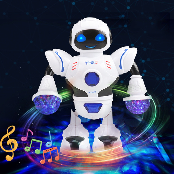 Kids Smart Space Robot Electronic Walking Dancing Robot Music Light Toy 