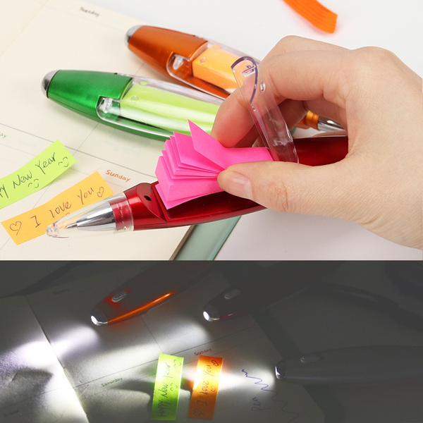 ballpoint pen, memopadsticky, lights, Gifts