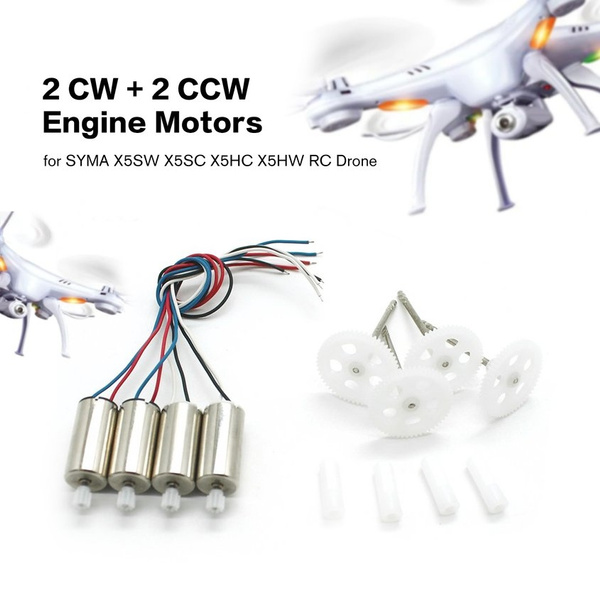 2 CCW Engine Motors with Gears for SYMA X5SW X5SC X5HC X5HW RC Drone Quadcopter Replacement Spare Parts 2 CW