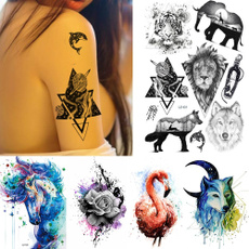 tattoo, horse, flamingo, art