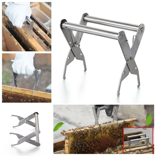 Stainless Steel Beekeeping Equip Bee Hive Frame Holder Lifter Capture Grip Tool 