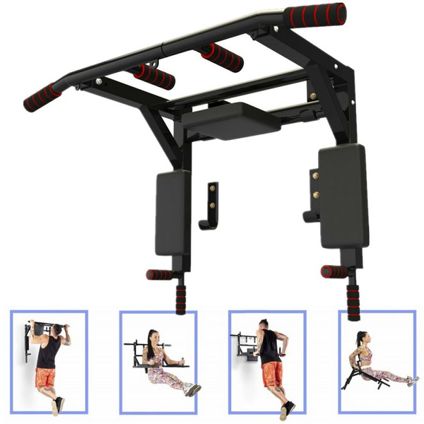 Wall Mounted Pull Up Bar Heavy Duty Chin Gym Workout Training Fitness Pro Mount