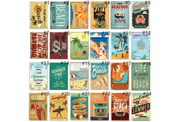 Retro Metal Tin Sign Prints Poster Wall Art Decor Life is Good At the Beach Retro Metal Tin Sign Prints Poster Wall Art Decor Life is Good At the Beach