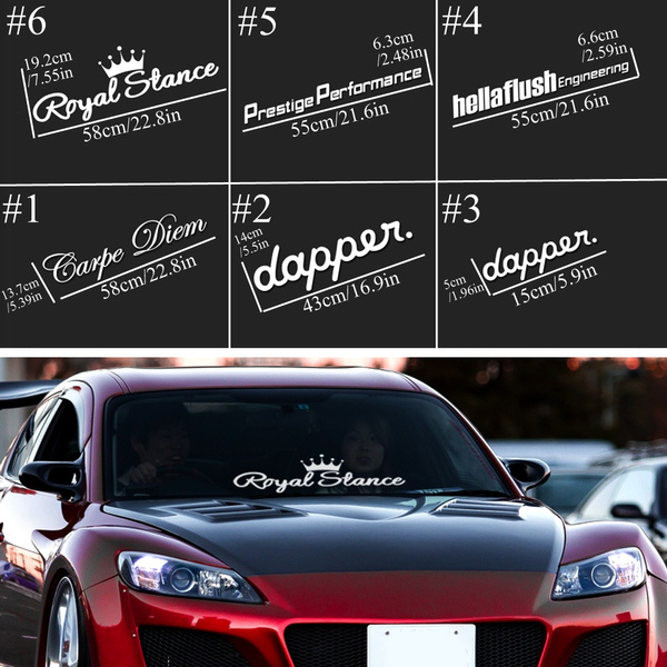 Front windscreen deals stickers