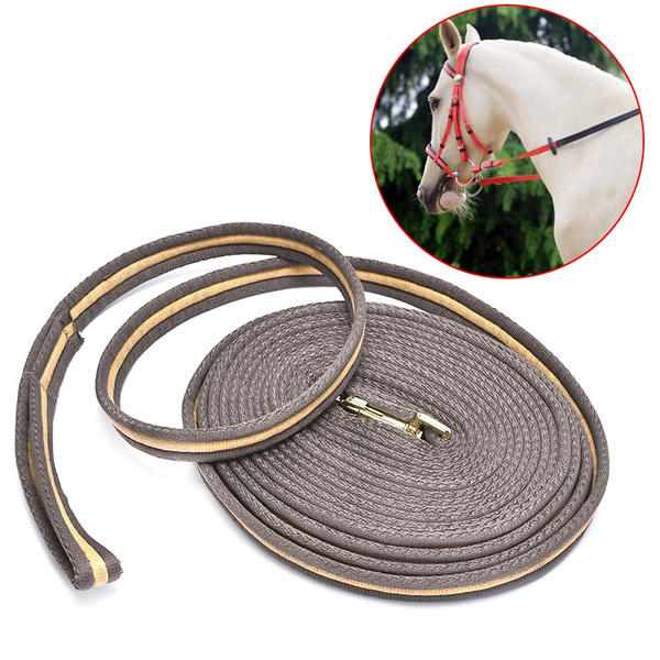 21' LUNGE LINE BROWN WEB HORSE DOG TRAINING LEADS PONY NEW EQUESTRIAN SHOWQUEST 