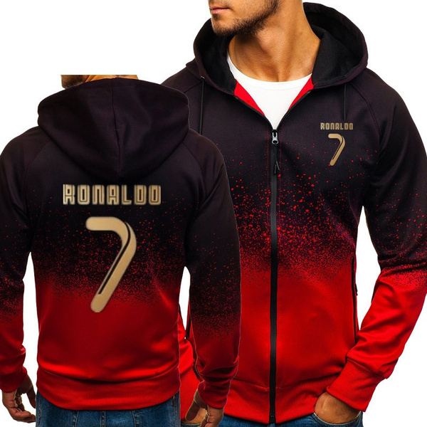 Cristiano Ronaldo New Fashion 3D Gradient Color CR7 Hoodies Long