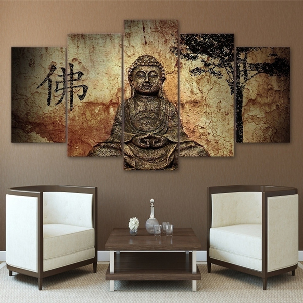 Large 5 Pieces Buddha Wall Art Picture Modern Home Decor Living Room Or Bedroom Canvas Print Painting Gifts Not Framed And Stretched Wish - Home Decor Art Pieces Large 5 Pieces Buddha Wall Art Picture Modern Home Decor Living Room Or Bedroom Canvas Print Painting Gifts Not Framed And Stretched Wish - Home Decor Art Pieces