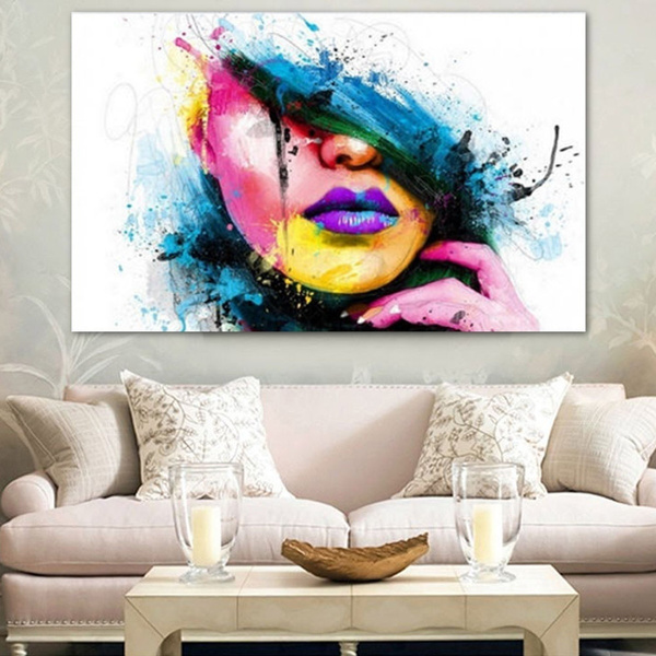 Lady Poster Original Art Print Wall Art Modern Living Room Decor ...