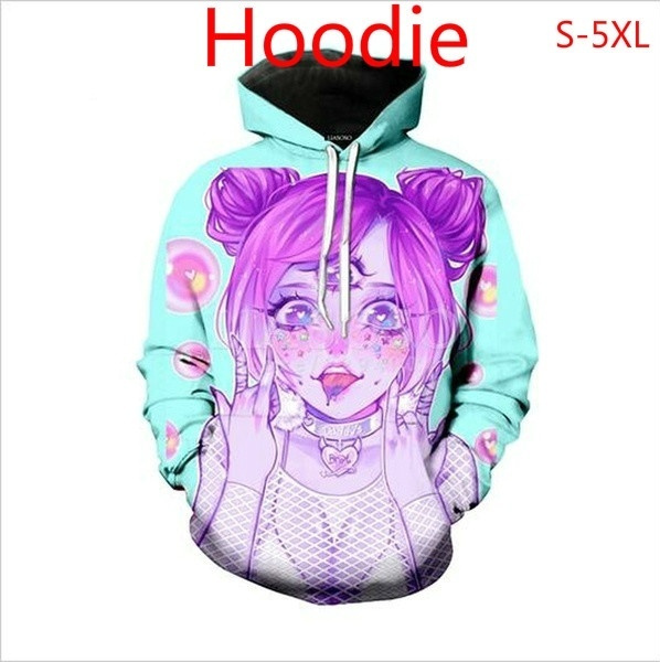 Unisex Ahegao 3D Printed Hoodie Casual Fashion Funny Pullover Hoodies
