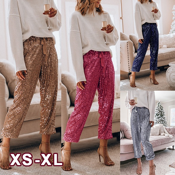 ladies sequin pants