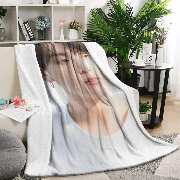 100 150cm Jungkook Kpop Blankets Flannel Fleece Blanket Ultra Soft Warm Blanket Winte Cabin Living Bed Blanket Warm Lightweight Blanket Wish