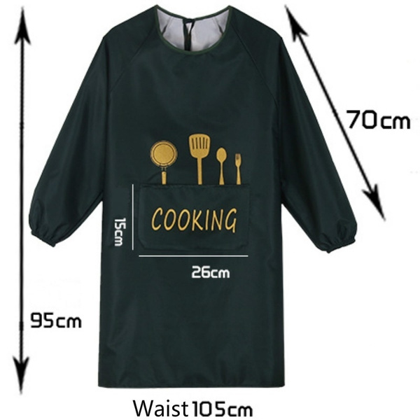 Details about   Apron Long Sleeve Waterproof Kitchen Chef Butcher Cooking Baking Pocket JF00 