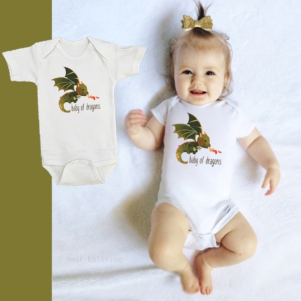 Baby Of Dragons Baby Clothes Baby Boy Newborn White Boho Theme Pregnancy Reveal Jumpsuit Rompers Wish