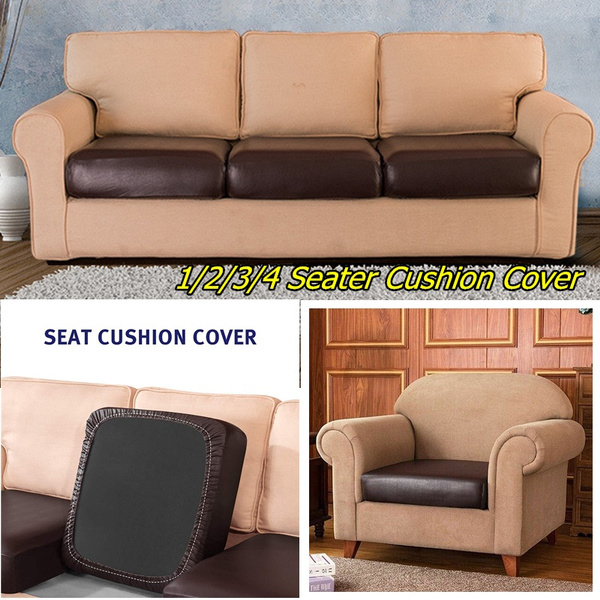 1/2 Seat PU-Leather Stretch Sofa Chair Cushion Cover Slipcover Couch Protection 