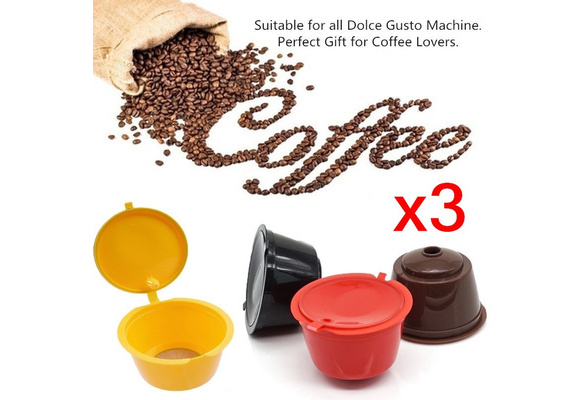 Reusable Coffee Capsules for Nescafe Dolce Gusto Machine Refillable Pods, 3  Pack