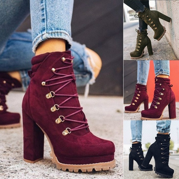 Burgundy hot sale platform booties