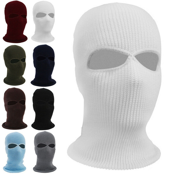3hole Ski Mask Black Knit Hat Face Shield Beanie Snow Cap Winter Warm New 