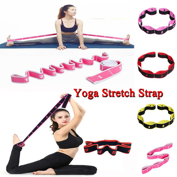 High Elastic Yoga Fitness Resistance Band 8-Loop Training Strap Tension  Resistance Exercise Stretching Band for Sports Dancing