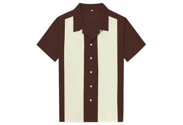Men Shirts Retro 50s Casual Rockabilly 