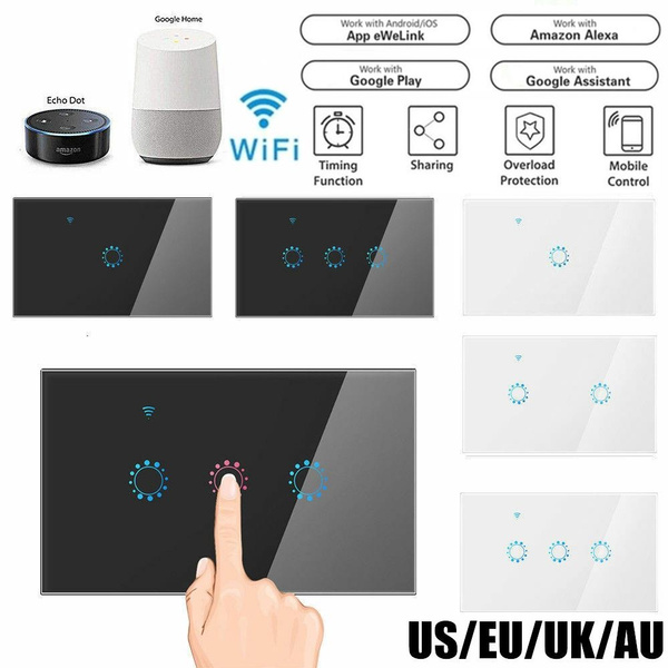 Details about   Sonoff Smart Light Switch T2 US 1/2/3 Gang WiFi Touch Switch Wall Retome Control