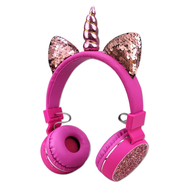 Unicorns Headphones Kids Cat Ear Bluetooth Headphones Wireless Foldable  Headset with Mic Support TF Card, Aux in | Wish