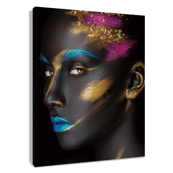 African American Canvas Wall Art Black Woman Painting Fashion Model ...