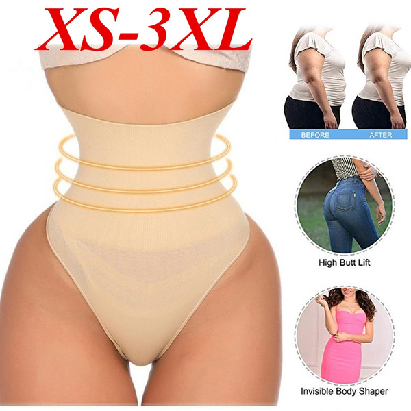 Women's Body Shaper Thong G-String High Waist Tummy Control Invisible  Shapewear