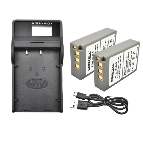 2 Pack 1500mah Bls5 Camera Replacement Battery 1 X Lcd Charger For Olympus Bls 5 Olympus Ps Bls5 Olympus Bls 50 Wish