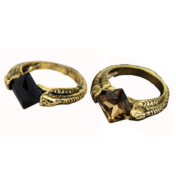 Marvolo Gaunt Signet Resurrection Stone Deathly Hallows Horcrux Ring 0.3 oz Black/Gold 