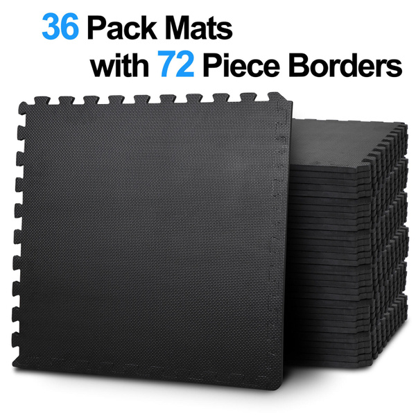 36 PCS Puzzle Exercise Mat 144 Sq Ft Safe EVA Foam Interlock Protective Floor 